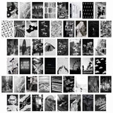 CY2SIDE 50PCS Black White Aesthetic Picture for Wall Collage, 50 Set 4x6 inch, Chic Collage Print Kit, Room Decor for Girls, Vintage Wall Art Prints for Room, Dorm Photo Display, VSCO Posters for Bar