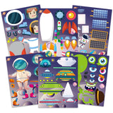 CY2SIDE 36p Out Space Theme Sticker for Kids, Astronaut Theme Make Your Own Stickers Including Alien, Rocket,Spaceship, Planet Patterns, Mix and Match Make-a-face Stickers Gifts Bag Stuffers for Boys