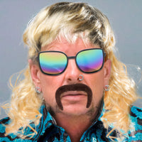 CY2SIDE 12PCS Tiger King Cosplay Pack for Men, Wig and Mustache for Men, Tiger King Party Supplies, Tiger King Costume Set, with a Blond Wig, Ear Clips, Sunglasses, Brown Fake Mustache, Cross Necklace