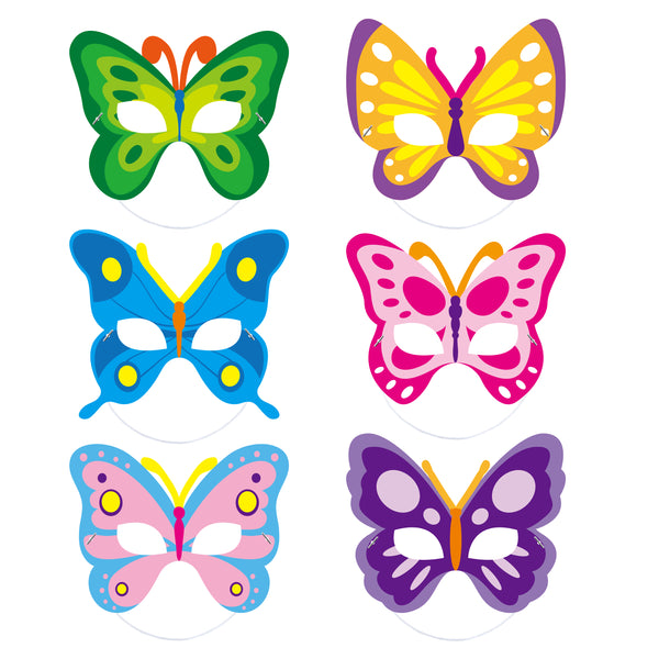 CY2SIDE 30pcs Spring Butterfly Paper and Elastic Masks for Kid, Colorful Butterflies Cos-play Costume Dress-Up Party Accessory Favor Supplies, Spring Party Photo Booth Props Kit, Butterfly Party Favor