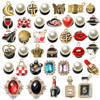 CY2SIDE 50PCS Red Enamel Crystal Charms Shoes Charm for Kids, Cartoon red Enamel Crystal Decoration Charm for Shoes, Crystal Charms Shoes Charm for Kids, Accessories Clog Decor for Teen Girls