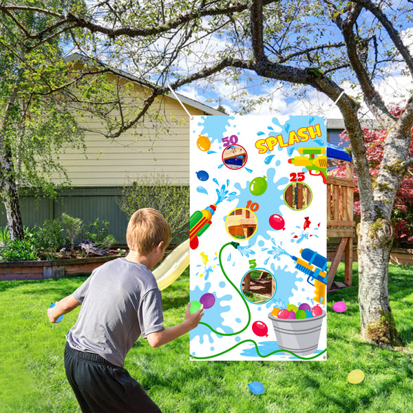 CY2SIDE 501PCS Water Balloons Toss Game and Refill Kits, Colorful Balloons for Water Bomb Games, Toss Game Banner for Water Balloons, Toss Water Balloons at Summer Pool Parties, Pool Party Supplies