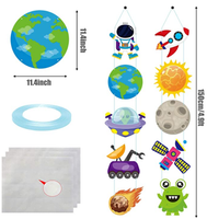 CY2SIDE 10PCS Outer Space Hanging Porch Sign, Astronaut Door Banners, Galaxy Door Sign Cutouts, Wall Decoration Sign, Space Birthday Party Decors, Banners for Home Decoration, Party Supplies for Boys