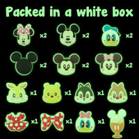CY2SIDE 20PCS Mouse Glowing Shoe Charm for Kids, Glow in the Dark Shoe Decoration Charm for Kids, Mouse Bracelet Wristband Charms for Toddlers, Clog Decor for Girl Boys Slip on, Treasure Toys Mini