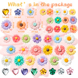 CY2SIDE 50PCS Daisy Shoe Charms for Kids, Cartoon Decoration Charm for Shoes, Daisy Shoe Charm for Kids, Daisy Birthday Party Gifts, Flower Clog Decor for Teen Girls, Treasure Toys for Daisy Party