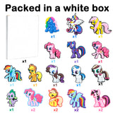 CY2SIDE 20PCS Pony Cartoon Shoe Charm for Kids, Little Horse Decoration Charm for Shoes, Pony Bracelet Wristband Charm for Kids, Kawaii Clog Decor for Girls, Decor for Kids Slip-On, Pony Party Favors