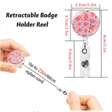 CY2SIDE 4PCS Fruits Retractable Badge Holder, Cartoon Retractable Badge Reel, Badge Reel Holder for Kid, Name Badge Holders with Clip for Offices, Fruits Badge Holder Reel Clip, 24 inch Cord Extension