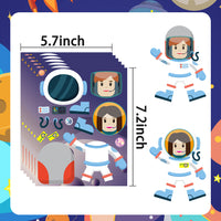 CY2SIDE 36p Out Space Theme Sticker for Kids, Astronaut Theme Make Your Own Stickers Including Alien, Rocket,Spaceship, Planet Patterns, Mix and Match Make-a-face Stickers Gifts Bag Stuffers for Boys