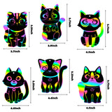 CY2SIDE 60PCS Cat Animal Rainbow Color Scratch Bookmarks for Kids, DIY Cat Rainbow Color Scratch Craft Kit Birthday Party Decors, catling Pet Magic Art Rainbow Color Craft Kit for Birthday Party Favor