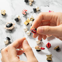 CY2SIDE 50PCS Red Enamel Crystal Charms Shoes Charm for Kids, Cartoon red Enamel Crystal Decoration Charm for Shoes, Crystal Charms Shoes Charm for Kids, Accessories Clog Decor for Teen Girls