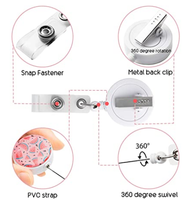 CY2SIDE 4PCS Fruits Retractable Badge Holder, Cartoon Retractable Badge Reel, Badge Reel Holder for Kid, Name Badge Holders with Clip for Offices, Fruits Badge Holder Reel Clip, 24 inch Cord Extension