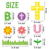 CY2SIDE 106pcs Blooming for Jesus Spring flowers and cross Cutouts for Bulletin Board Border Sets, Christian Sunday Church Theme Trim Border, Religious Classroom and Sunday School Bulletin Board Decor