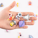 CY2SIDE 20PCS Outer Space Shoe Charm for Kids, Galaxy Decoration Shoe Charms, Astronaut Bracelet Wristband Charms for Toddlers, Clog Decor for Boys Girls Slip on, Space Decors with Planets, Spaceship