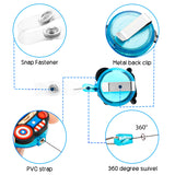 CY2SIDE 4PCS Superhero Retractable Badge Holder, Cartoon Retractable Badge Reel, Badge Reel Holder for Kids, Nurses, Name Badge Holders with Clip for Offices, Hero Badge Holder Reel Clip, 24 inch Cord