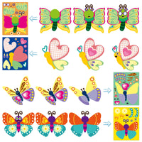 CY2SIDE 45pcs Make Your Own Butterfly Stickers, Small Butterfly Stickers for Scrapbooking, Mix and Match Sticker Sheets with Butterfly, Spring Nature Insect Party Favor, Make a Face Stickers for Kids