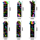CY2SIDE 60PCS Religious Rainbow Color Scratch Bookmarks for Kids, Crosses Rainbow Color Scratch Craft Kits for Kids Christian Sunday Church, Magic Art Rainbow Color Craft Kit for Vacation Bible School