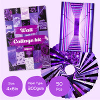 CY2SIDE 50PCS Purple Aesthetic Picture for Wall Collage, 50 Set 4x6 inch, Neon Collage Print Kit, Euphoria Room Decor for Girl, Wall Art Prints for Room, Dorm Photo Display, VSCO Posters for Bedroom