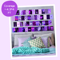 CY2SIDE 50PCS Purple Aesthetic Picture for Wall Collage, 50 Set 4x6 inch, Neon Collage Print Kit, Euphoria Room Decor for Girl, Wall Art Prints for Room, Dorm Photo Display, VSCO Posters for Bedroom