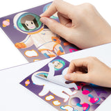 CY2SIDE 36p Out Space Theme Sticker for Kids, Astronaut Theme Make Your Own Stickers Including Alien, Rocket,Spaceship, Planet Patterns, Mix and Match Make-a-face Stickers Gifts Bag Stuffers for Boys