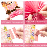 CY2SIDE 12PCS Floral Farm Animals 2nd Birthday Party Honeycomb Centerpieces, Cute Pink Flowers Barnyard 2 Years Old birthday Party Table Decoration, Second Birthday Party Supplies for Baby Girls