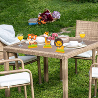 CY2SIDE 6PCS Jungle Animals Theme Party Decoration Wooden Centerpiece, Wooden Jungle Wild Animals Birthday Party Decor Supplies, Baby Shower Supplies, Desktop Centerpiece Decor for Kids Birthday