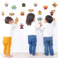 CY2SIDE 40pcs Valentines Junk food Party Favors Holographic Stickers, Valentine's Day Make Your Own Shiny Puffy Food Face Sticker Sheets for Kids, Valentine's Day Fast food School Party Games for Kids