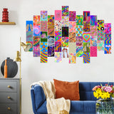 CY2SIDE 50PCS Indie Kidcore Hippie Aesthetic Picture for Wall Collage, 50 Set 4x6 inch, Bright Collage Kit, Colorful Room Decor for Girl, Wall Art Prints, Dorm Photo Display, VSCO Posters for Bedroom