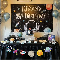CY2SIDE 10PCS Outer Space Hanging Porch Sign, Astronaut Door Banners, Galaxy Door Sign Cutouts, Wall Decoration Sign, Space Birthday Party Decors, Banners for Home Decoration, Party Supplies for Boys