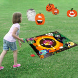 CY2SIDE Halloween Pumpkin Lawn Dart Game, Outdoor Toss Game With 4 Bean Bags On Halloween Pumpkin Lawn Mat, Indoor Halloween Games for Kids, Yard Games for Halloween, Halloween Party Decoration Supply