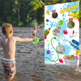 CY2SIDE 501PCS Water Balloons Toss Game and Refill Kits, Colorful Balloons for Water Bomb Games, Toss Game Banner for Water Balloons, Toss Water Balloons at Summer Pool Parties, Pool Party Supplies