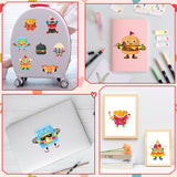 CY2SIDE 40pcs Valentines Junk food Party Favors Holographic Stickers, Valentine's Day Make Your Own Shiny Puffy Food Face Sticker Sheets for Kids, Valentine's Day Fast food School Party Games for Kids