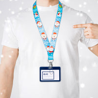 CY2SIDE 4PCS Christmas Badge Lanyards for Kids, Keychain Badge Holder for Girls, Phone String Holder for Adults, Cartoon Christmas Lanyard Holders for ID Badges, Name Tag, Phone String Strap with Hook