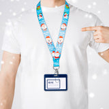 CY2SIDE 4PCS Christmas Badge Lanyards for Kids, Keychain Badge Holder for Girls, Phone String Holder for Adults, Cartoon Christmas Lanyard Holders for ID Badges, Name Tag, Phone String Strap with Hook