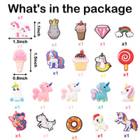 CY2SIDE 20PCS Unicorn Shoe Charms for Kids, Unicorn Shoe Decoration Charm for Clogs, Little Horse Shoe Charm for Girls Birthday Gift, Kawaii Decor for Slip-on, Treasure Toy Mini, Unicorn Party Favors